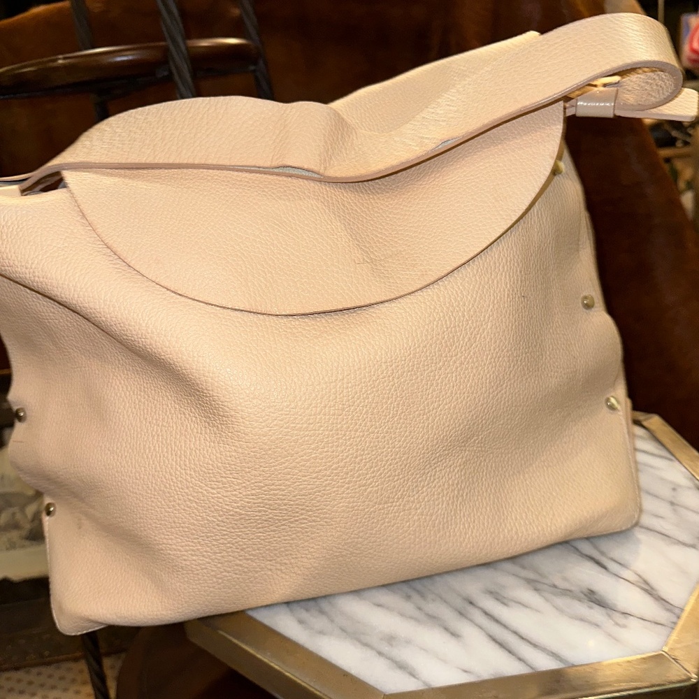 Lia Numa Italian Peach Leather Handbag
